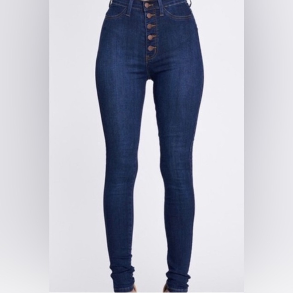 High Rise Blue Jeans